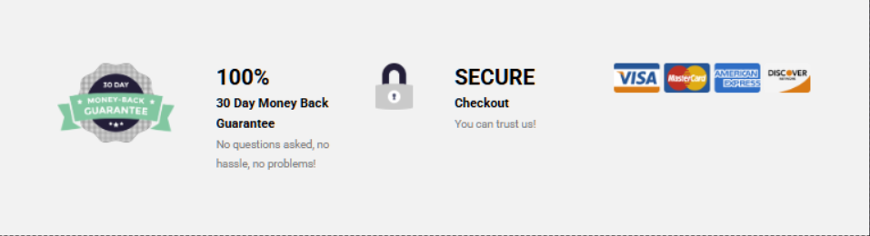 30 day money back guarantee and secure checkout